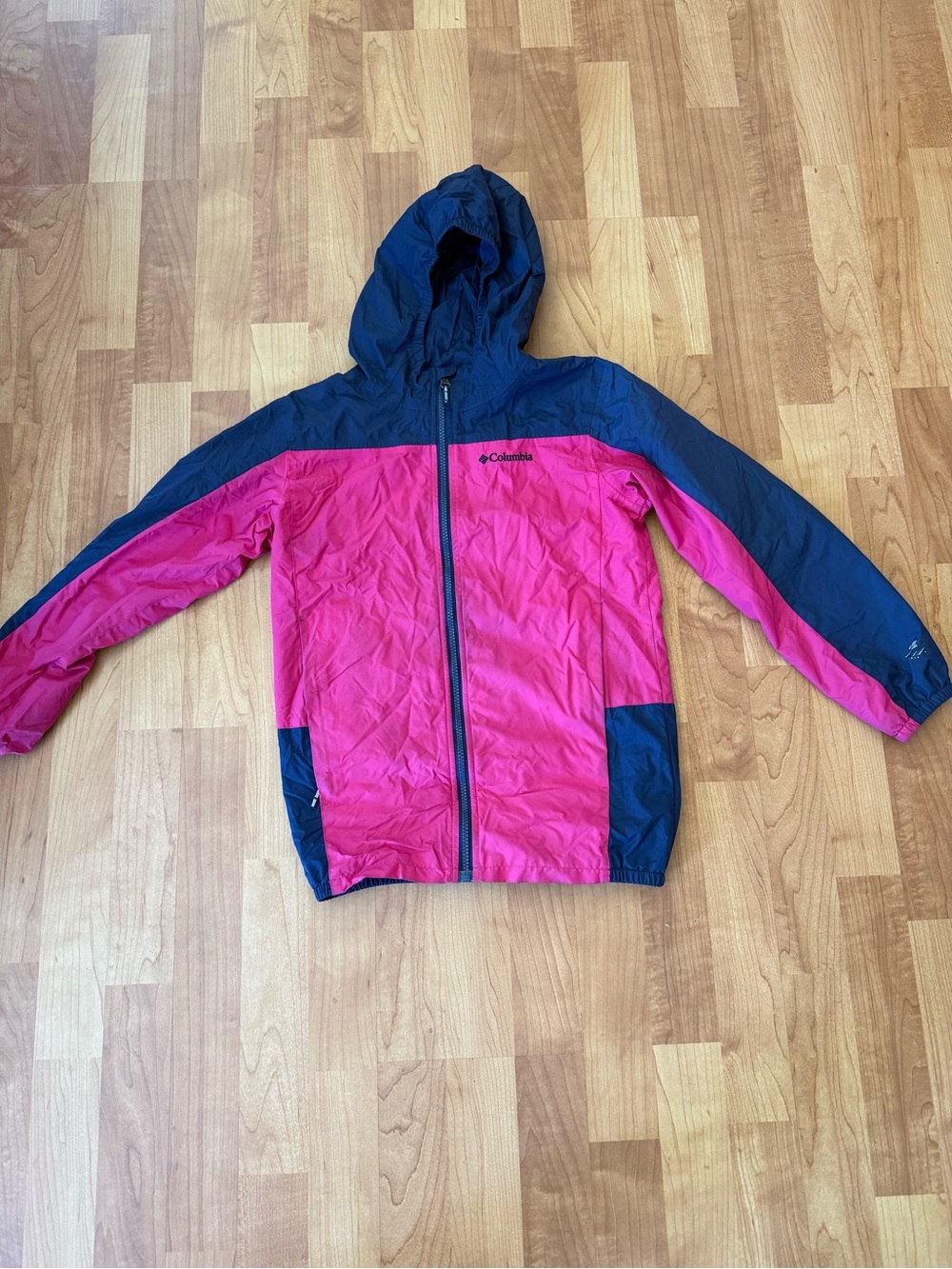 Columbia Kids Hooded Pink and Navy Rain Jacket